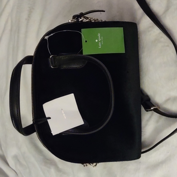 Kate Spade Mini Reiley Black Velvet & pearl bag NWT - Picture 4 of 6